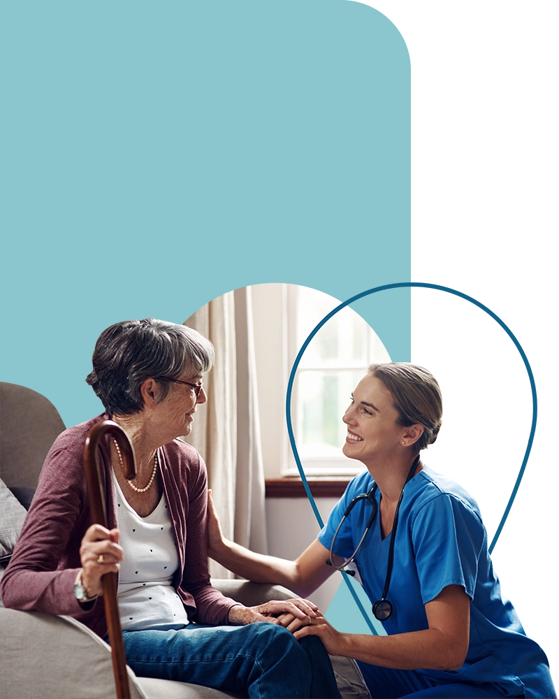 Esperta in-home wound care nurse with patient